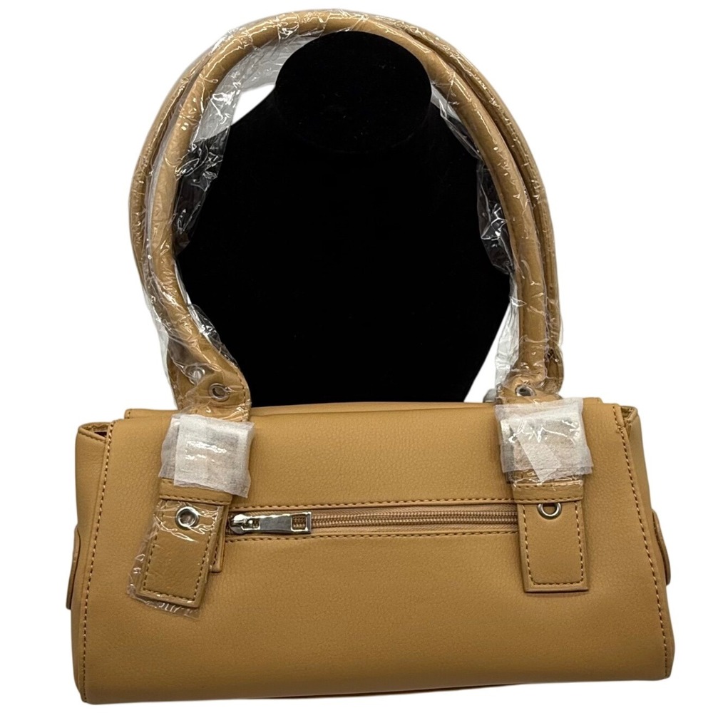 Structured Satchel Bag Handbag‎ Beige Zippered Shoulder Bag Purse nwt